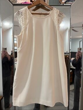 J. Crew - Cream Lace Cap-Sleeve Shift Dress